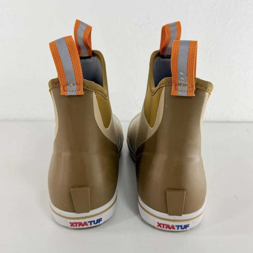 Xtratuf Ankle Deck Boots Mens Size 11 Beige Waterproof Slip Resistant Rain